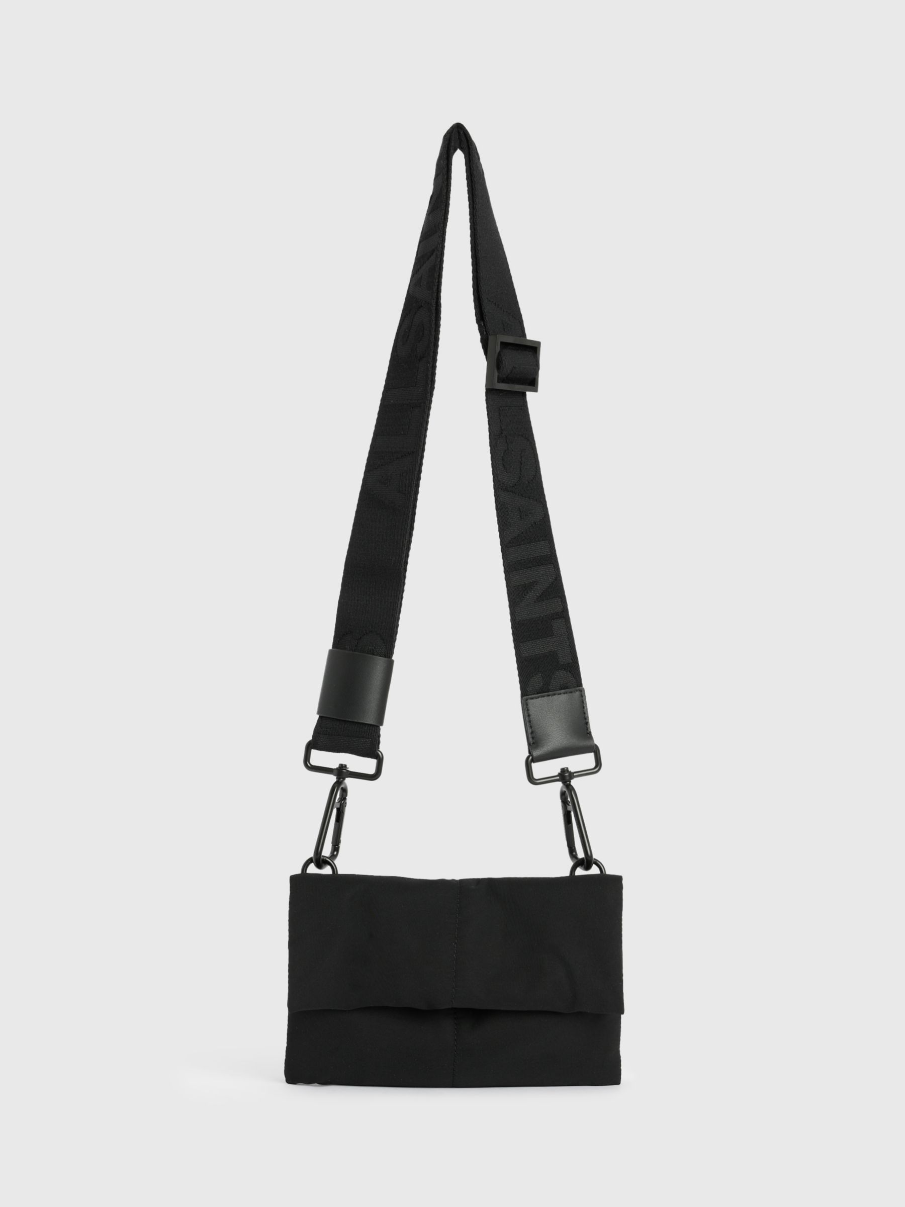 AllSaints Ezra Cross Body Bag, Black at John Lewis & Partners
