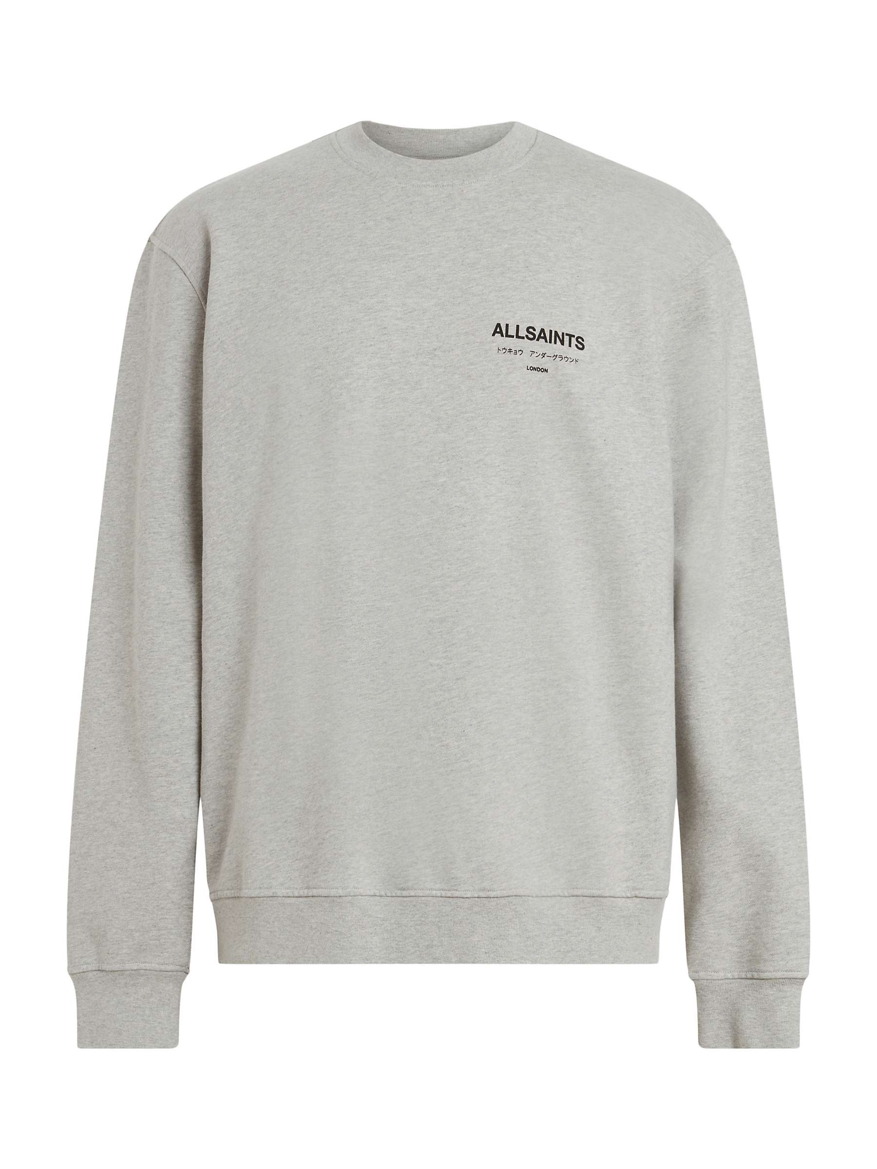 Buy AllSaints Underground Crew Neck Sweatshirt, Grey Marl Online at johnlewis.com
