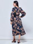 Jolie Moi Abstract Print Wrap Midi Dress, Multi, Multi