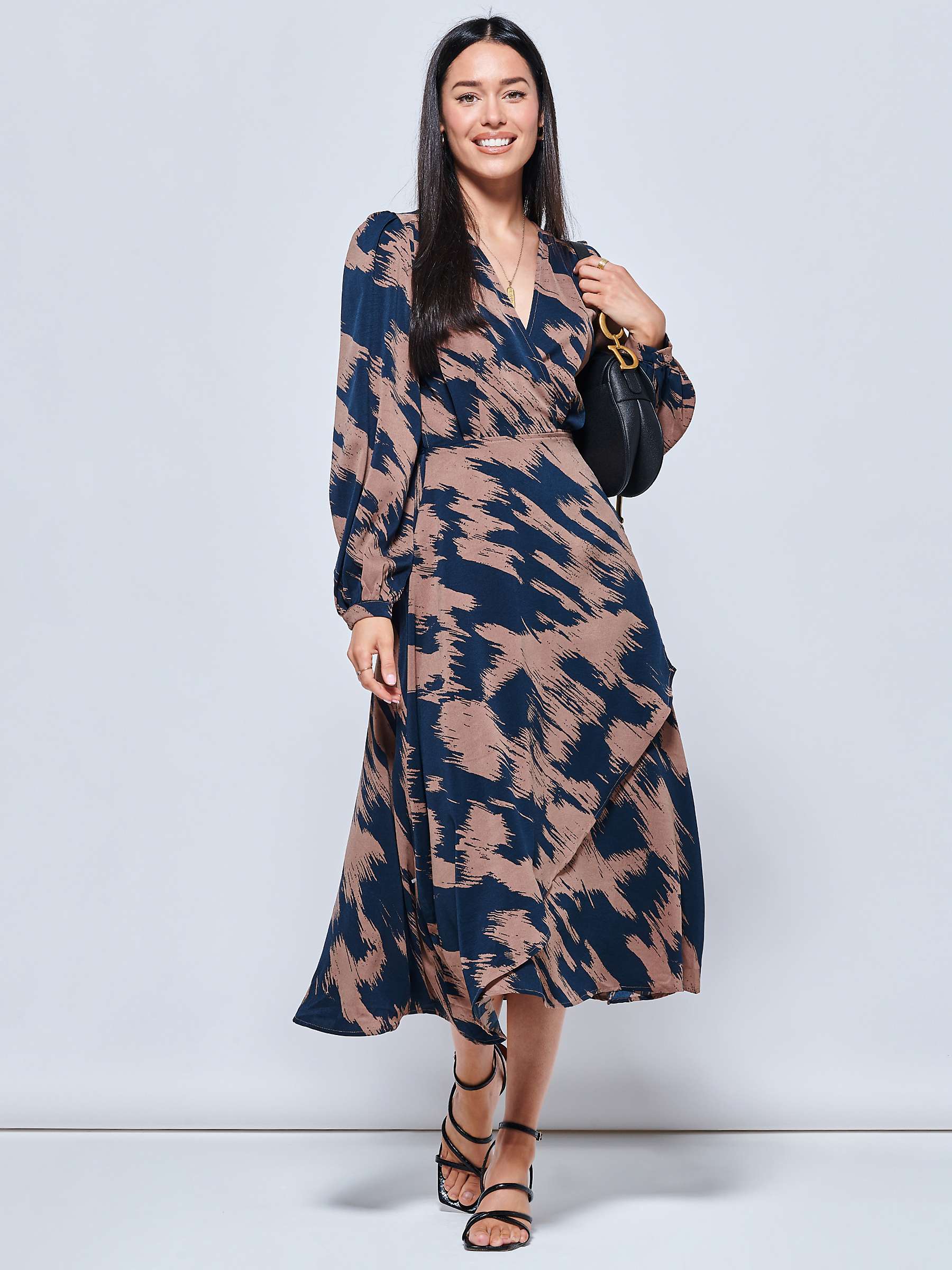 Buy Jolie Moi Abstract Print Wrap Midi Dress, Multi Online at johnlewis.com