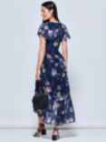 Jolie Moi Carleigh Floral Ruffle Hem Dress, Navy