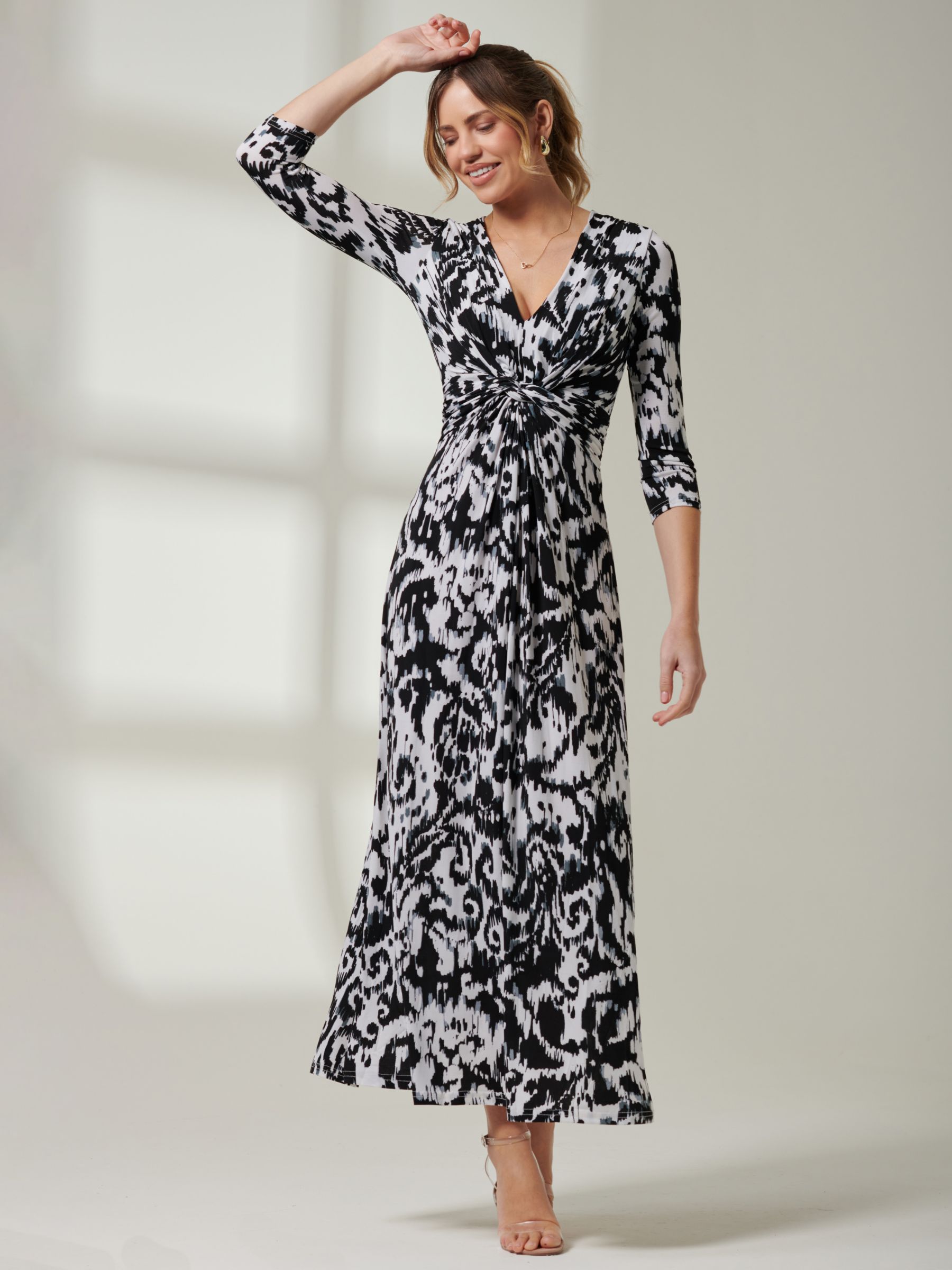 Buy Jolie Moi Abstract Print Jersey Maxi Dress, Multi Online at johnlewis.com