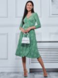 Jolie Moi Willa Geometric Print Jersey Dress, Green Geo