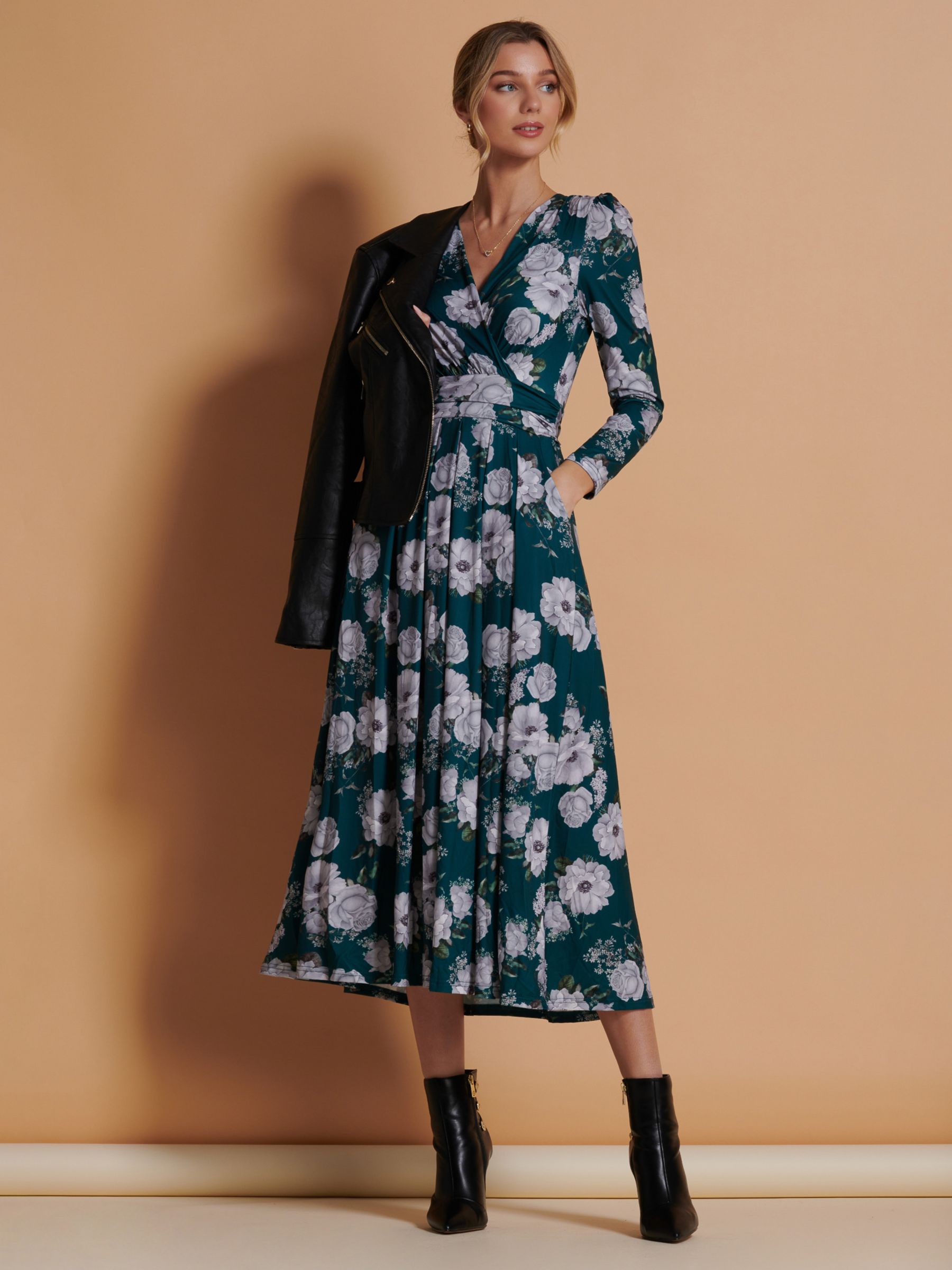 Jolie Moi Devorah Floral Print Jersey Maxi Dress