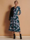 Jolie Moi Devorah Floral Print Jersey Maxi Dress, Green/Multi