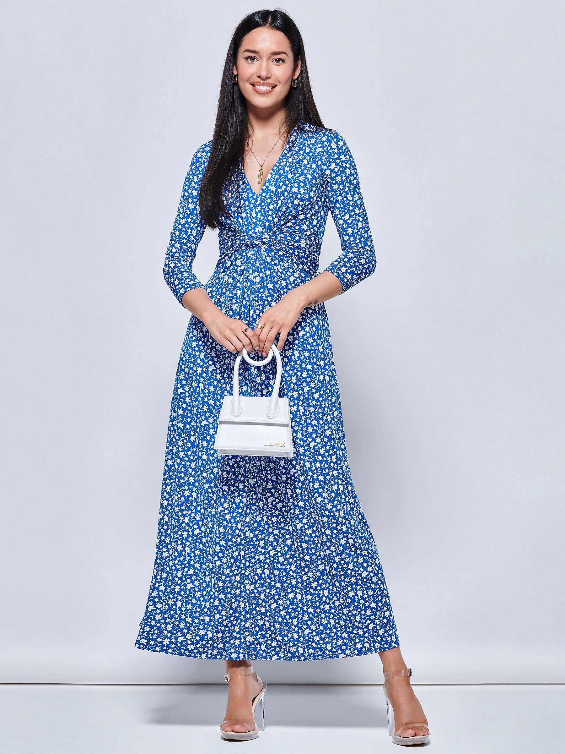 Buy Jolie Moi Hayat Twist Front Floral Print Jersey Maxi Dress Online at johnlewis.com