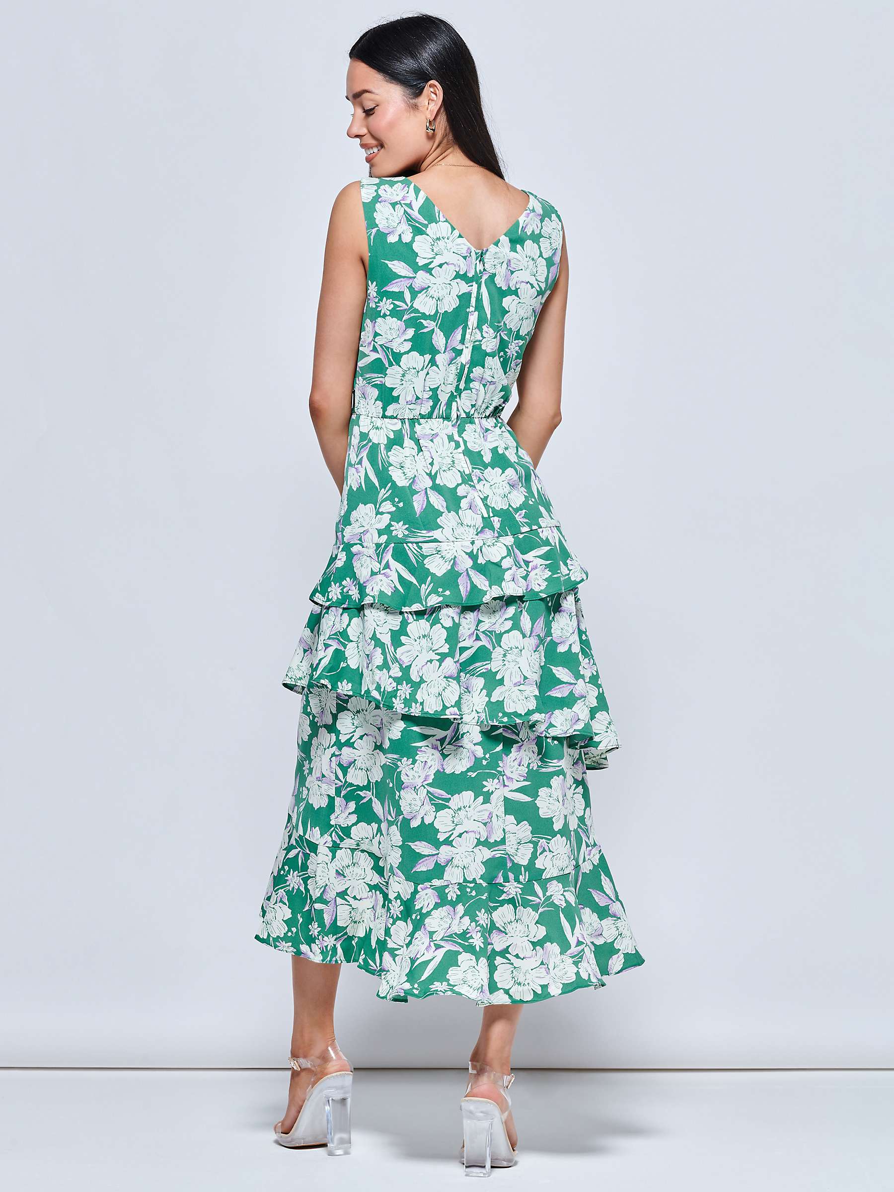 Buy Jolie Moi Della Floral Sleeveless Dress, Green Online at johnlewis.com