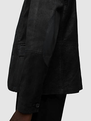 AllSaints Survey Leather Blazer, Black