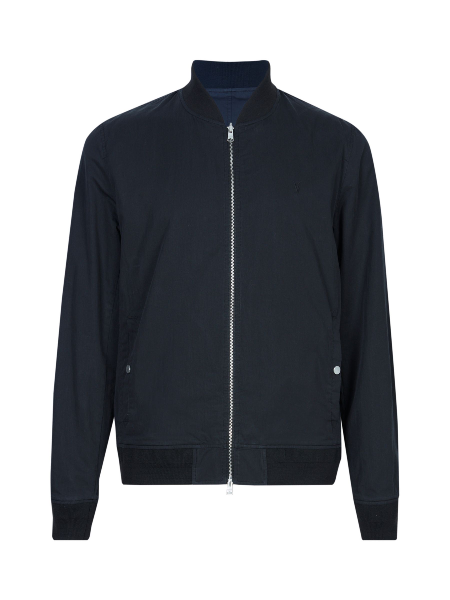 AllSaints Reversible Bassett Bomber Jacket, Black/Blue