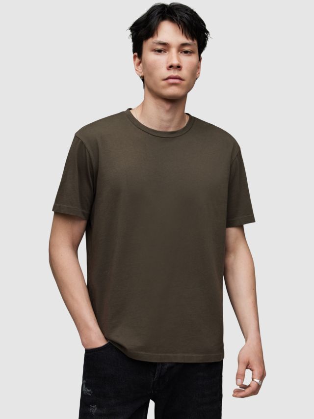 AllSaints Curtis Short Sleeve Crew Neck T-Shirt, Dark Ivy Green, XS