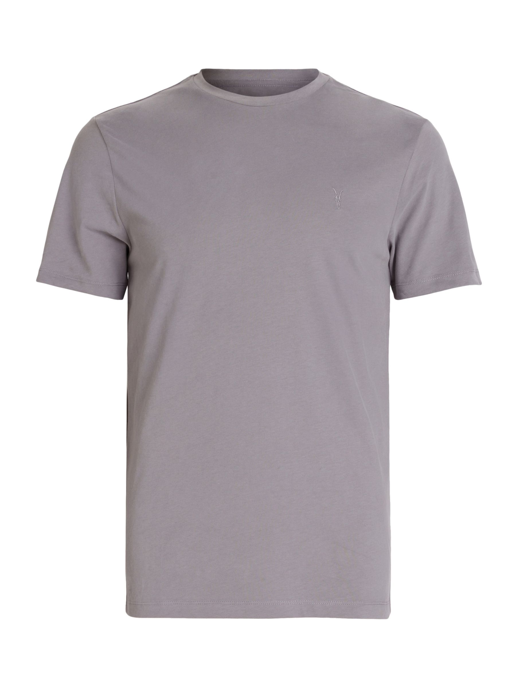 AllSaints Brace Crew T-Shirt, Aluminium Grey at John Lewis & Partners