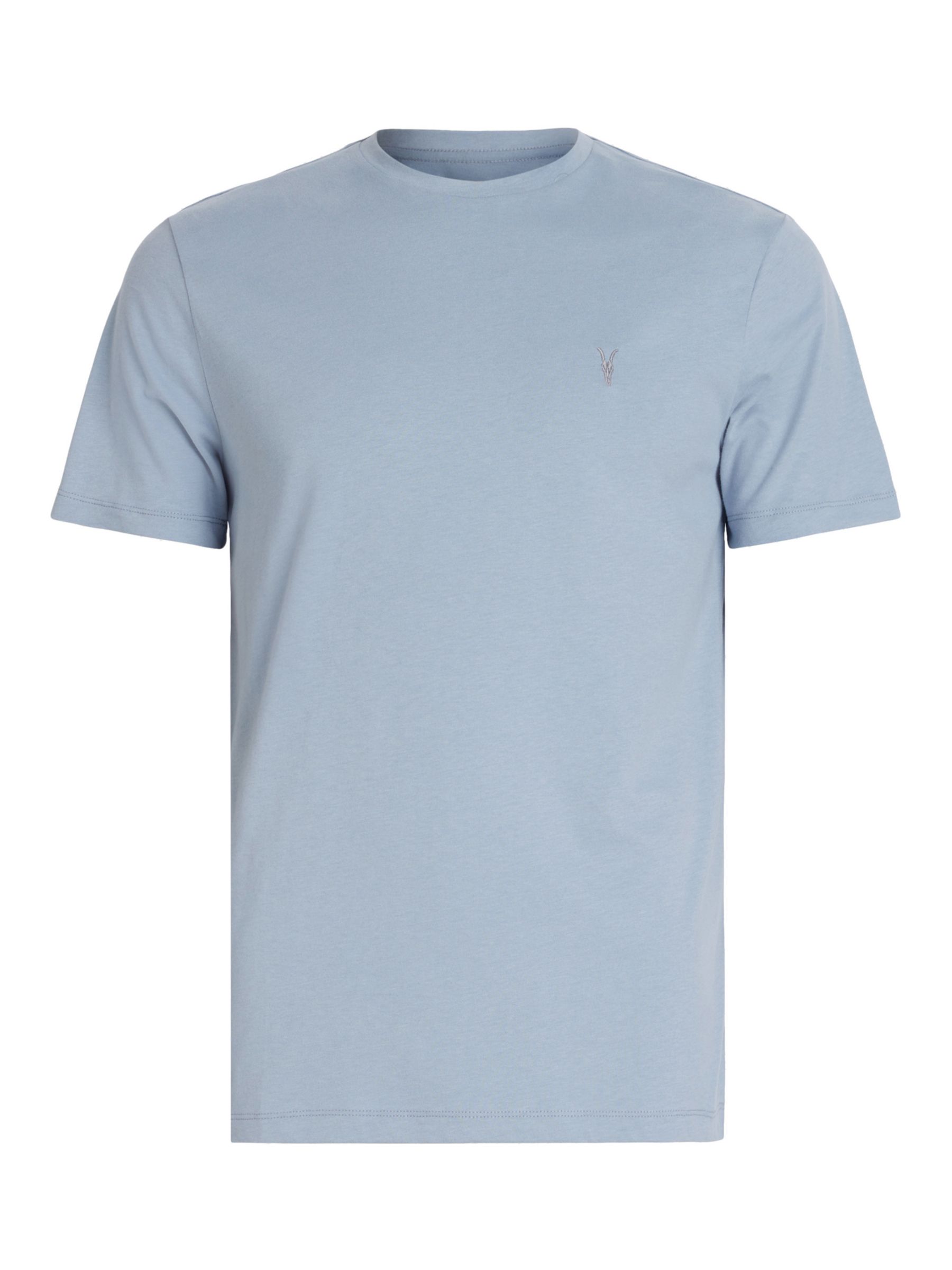 AllSaints Brace Crew T-Shirt, Chilled Blue at John Lewis & Partners