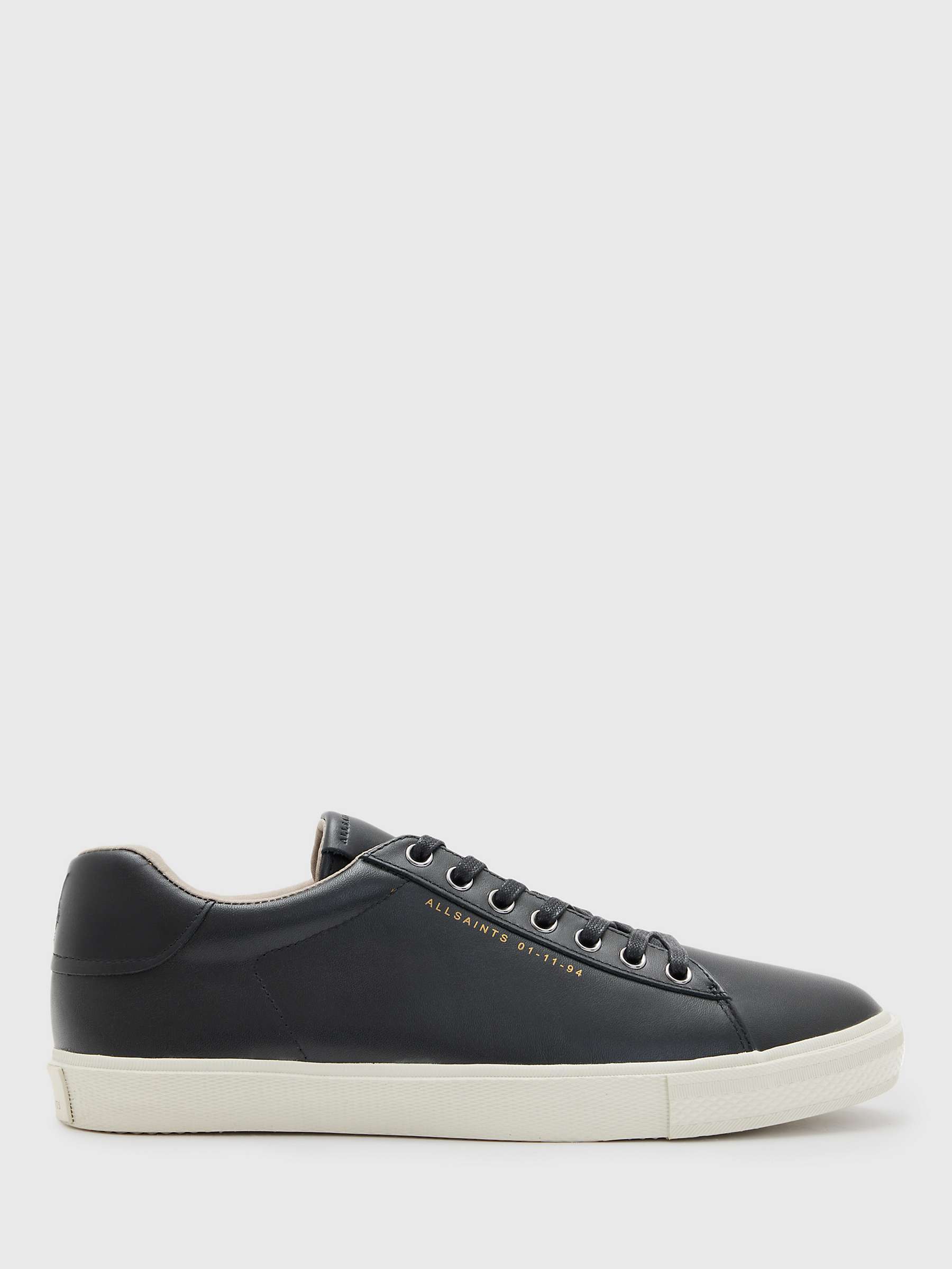 AllSaints Brody Leather Low Top Trainers, Black at John Lewis & Partners