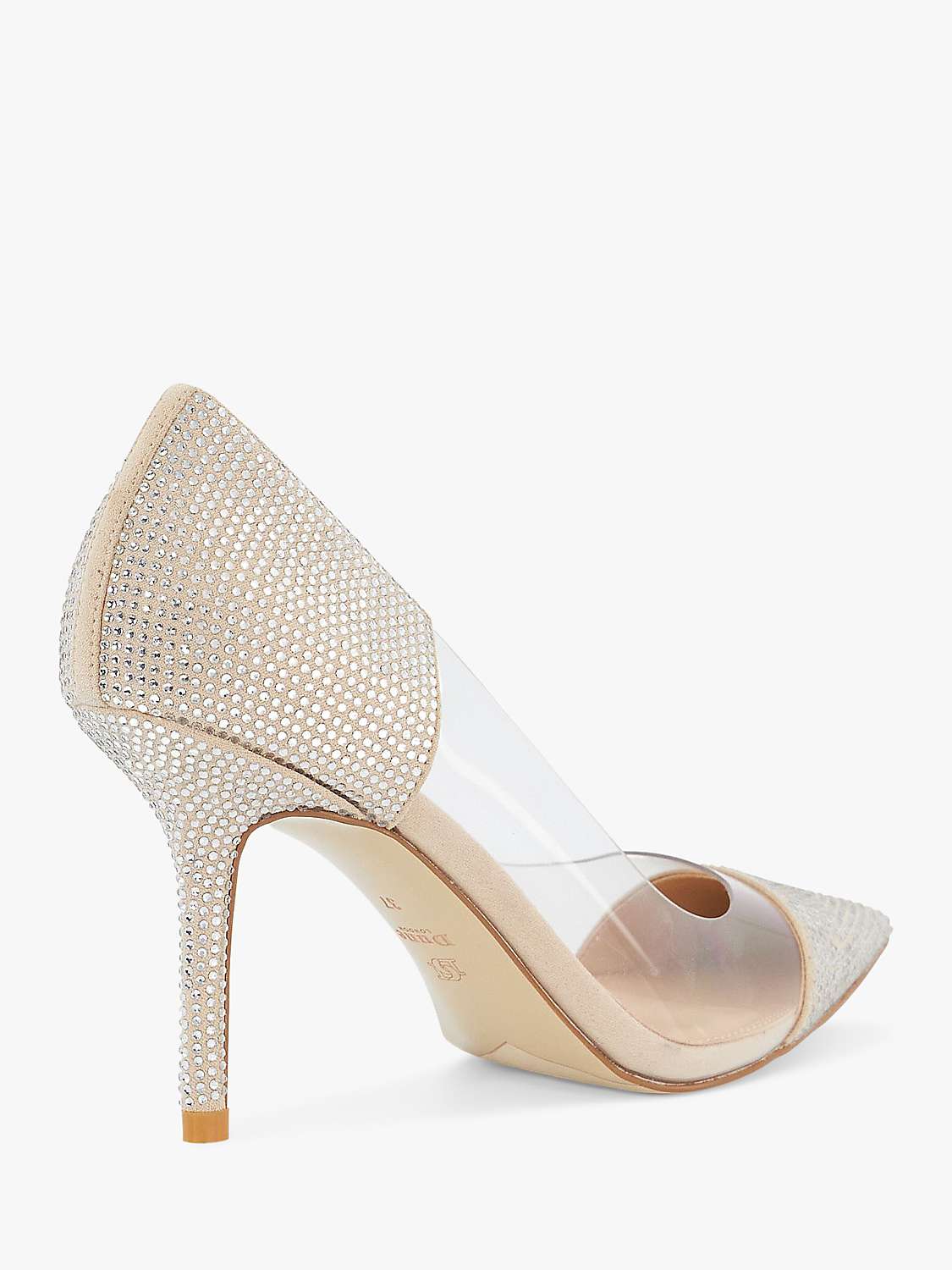 Buy Dune Agency Heatseal Capped Heeled Court Shoes, Ecru Online at johnlewis.com