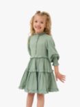 Angel & Rocket Kids' Vintage Frill Dress, Green
