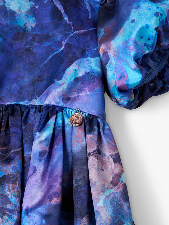 Angel & Rocket Kids' Lucia Galaxy Print Dress, Blue