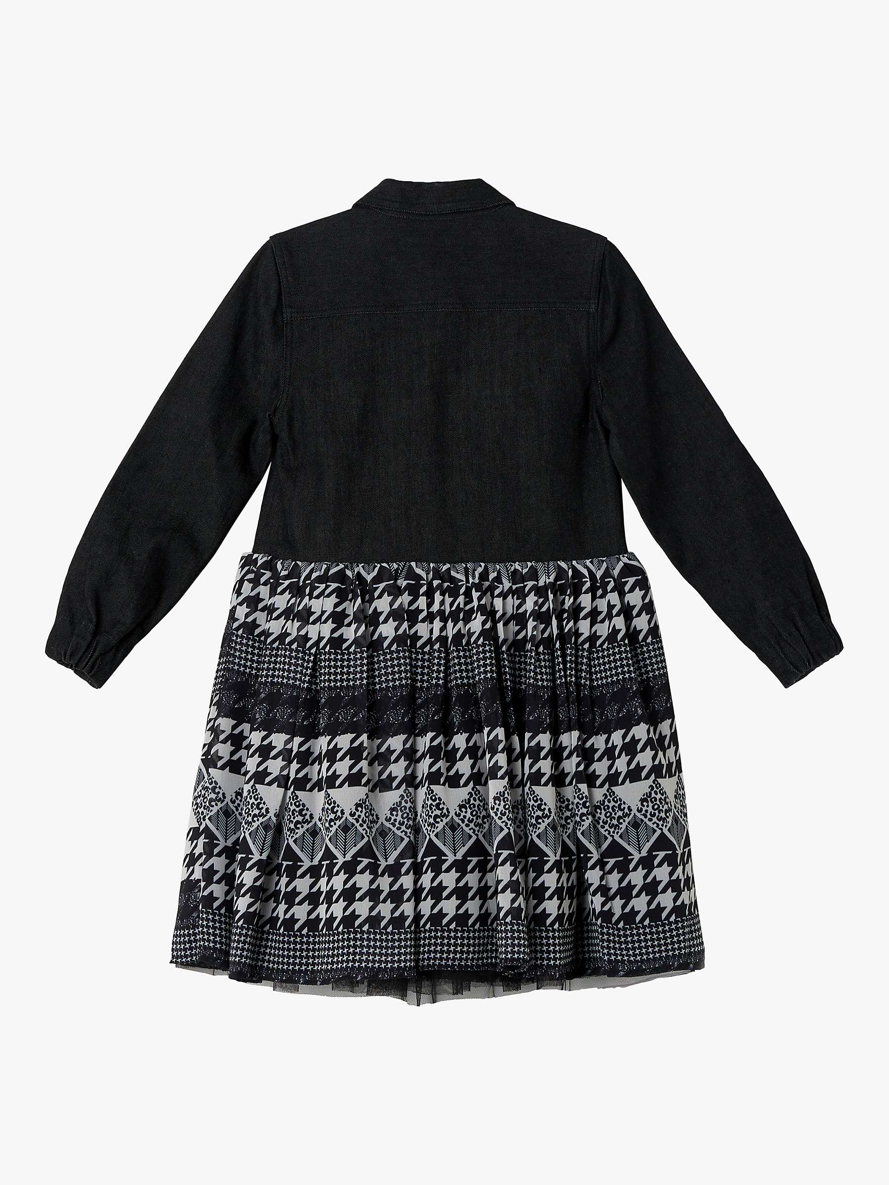 Buy Angel & Rocket Kids' Denim Jacket Check Skirt Dress, Grey Online at johnlewis.com