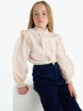 Angel & Rocket Kids' Embroidered Frill Blouse, Ivory
