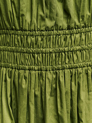 Nobody's Child Natalia Organic Cotton Shirred Maxi Dress, Olive