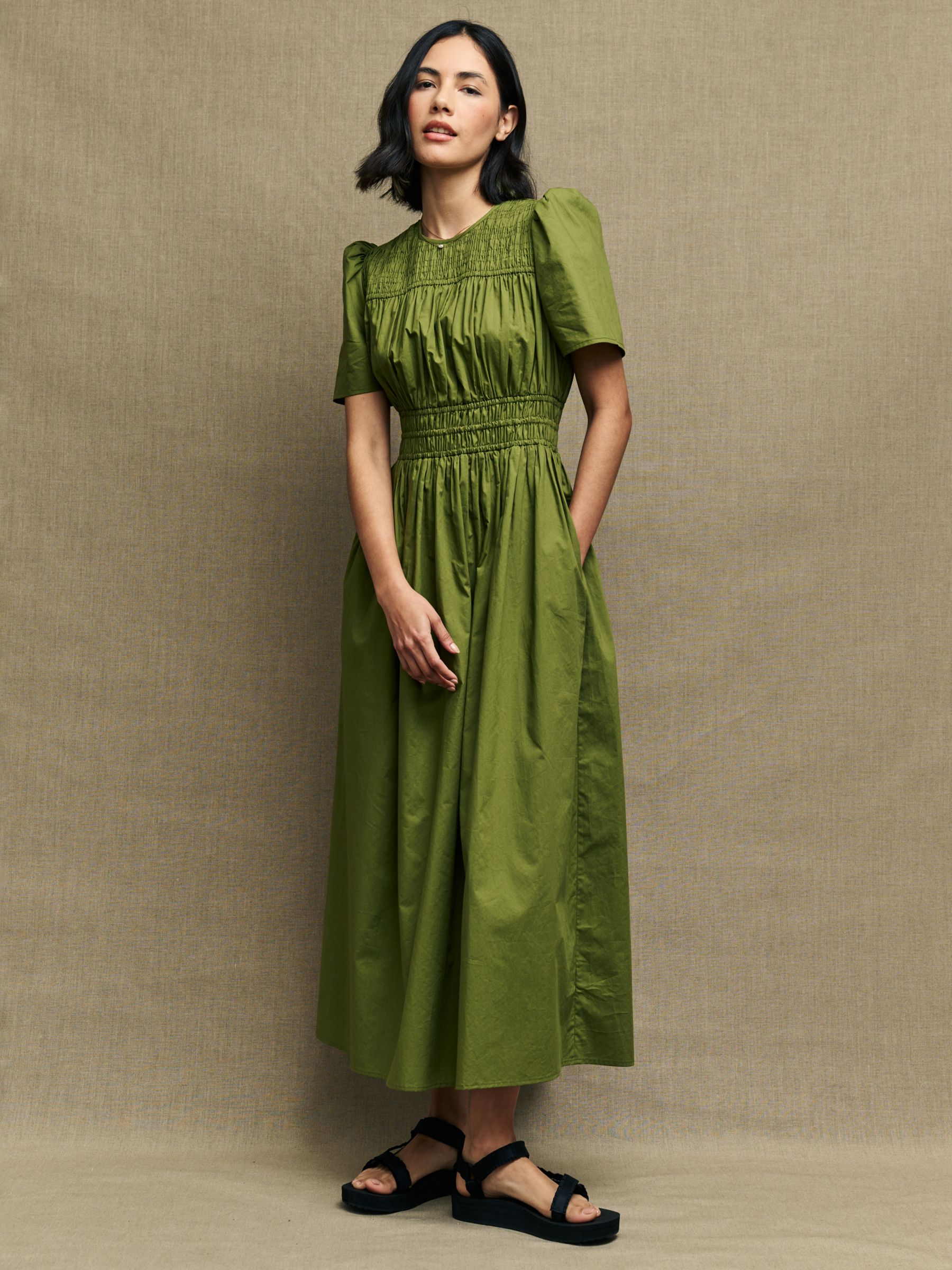 Buy Nobody's Child Natalia Organic Cotton Shirred Maxi Dress Online at johnlewis.com
