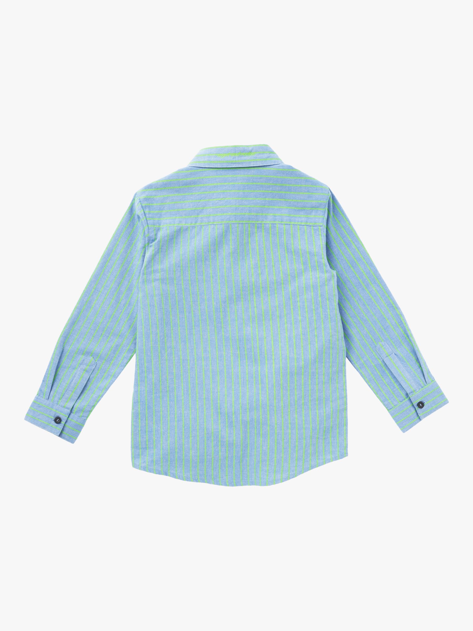 Buy Angel & Rocket Kids' Kai Oxford Cotton Stripe Shirt, Blue Online at johnlewis.com
