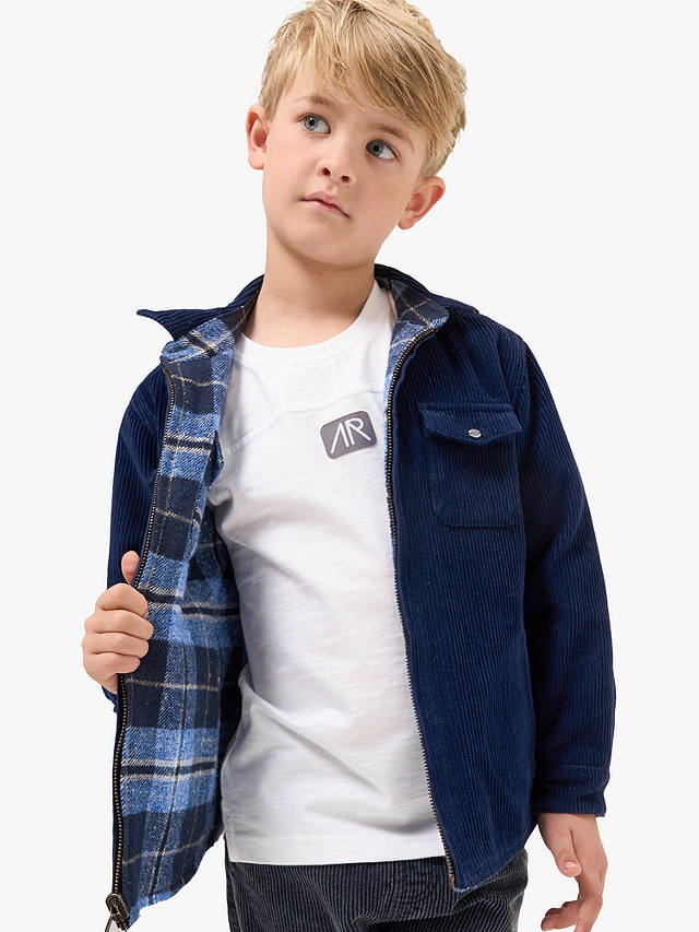 Angel & Rocket Kids' Reversible Double Pocket Shirt, Blue