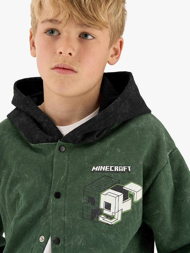 Angel & Rocket Kids' Minecraft Bomber Jacket, Grey