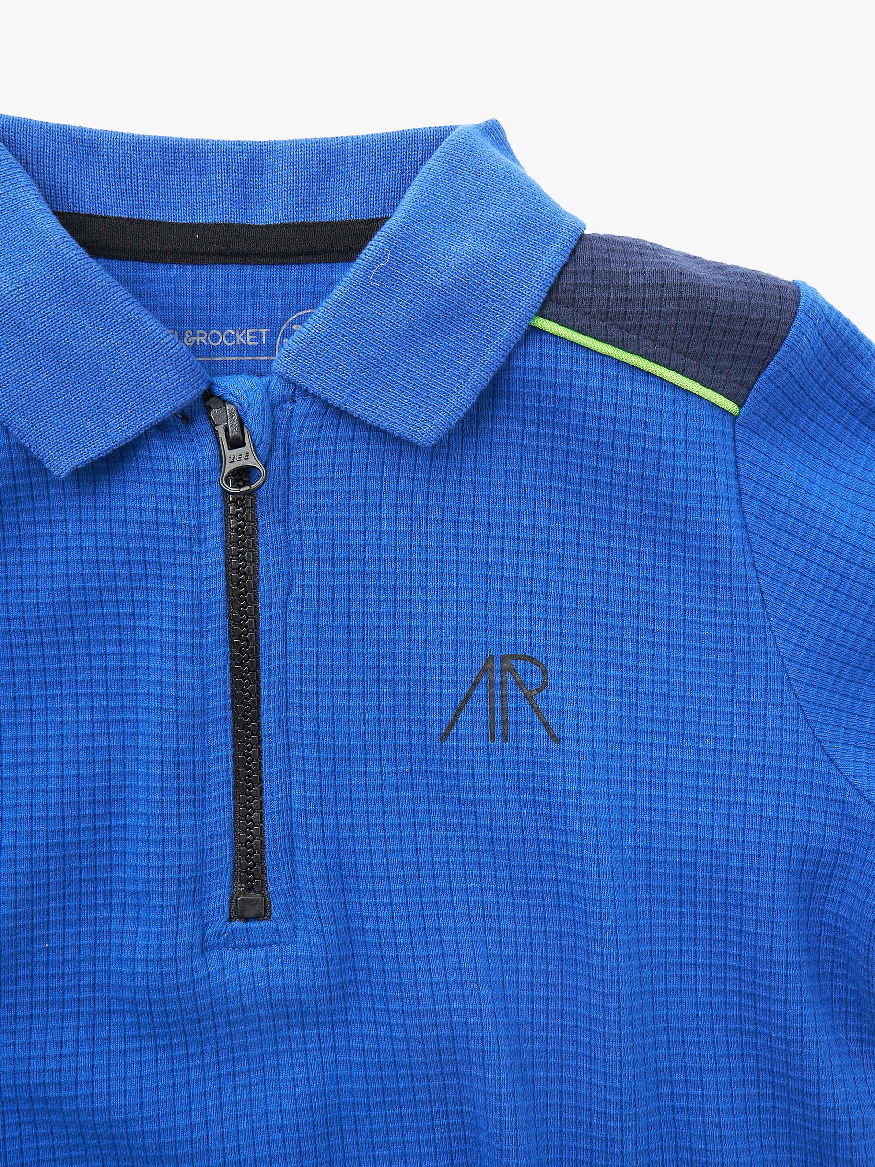 Buy Angel & Rocket Kids' Long Sleeve Polo Shirt, Blue Online at johnlewis.com