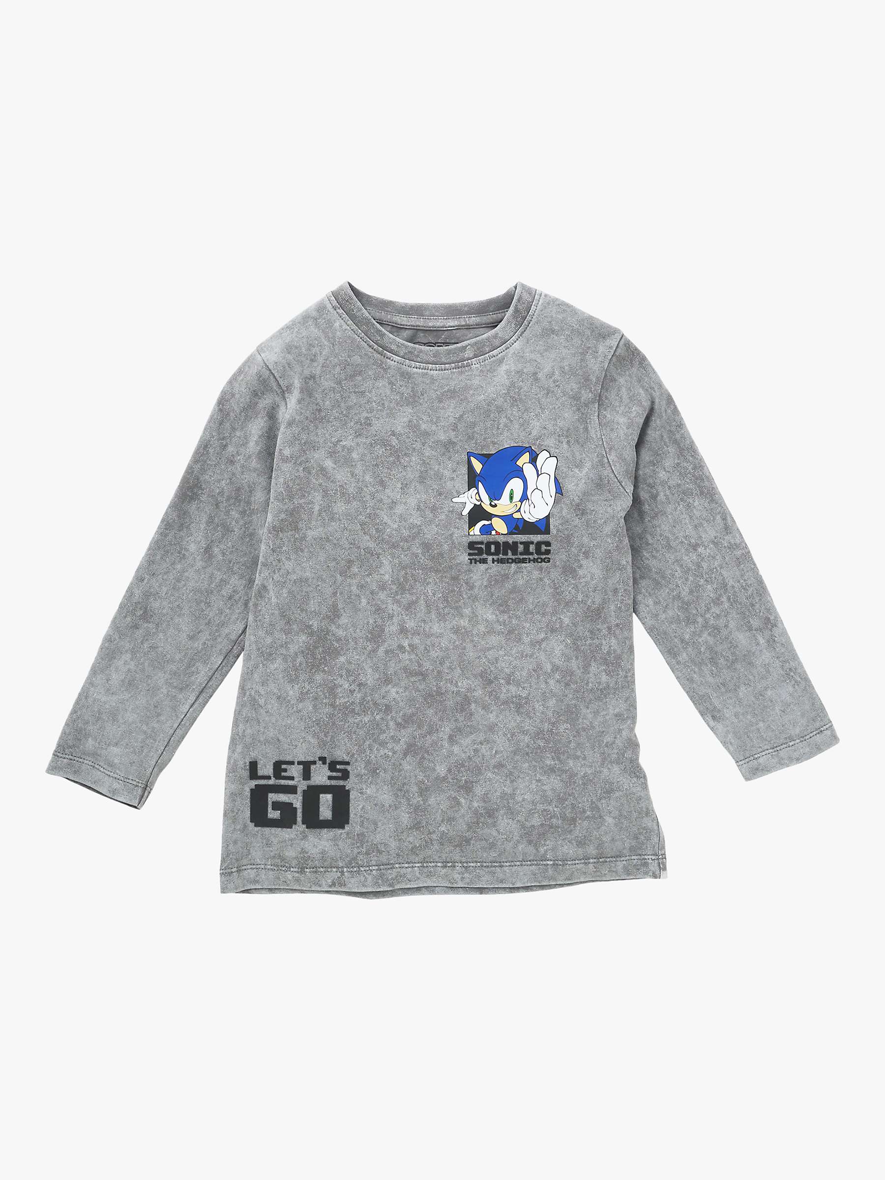 Buy Angel & Rocket Kids' Sonic Long Sleeve T-Shirt, Grey Online at johnlewis.com