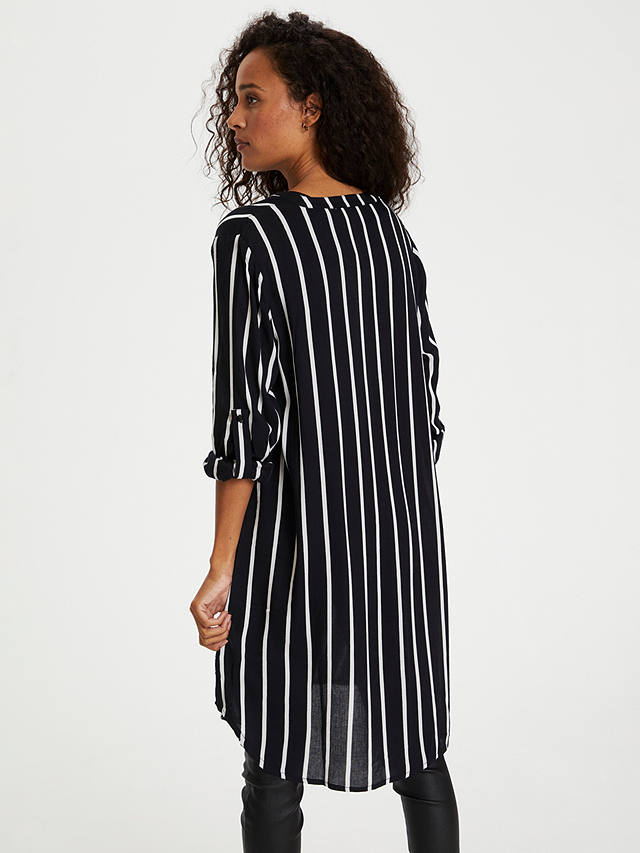 KAFFE Marana Striped Shirt Dress, Black/Chalk