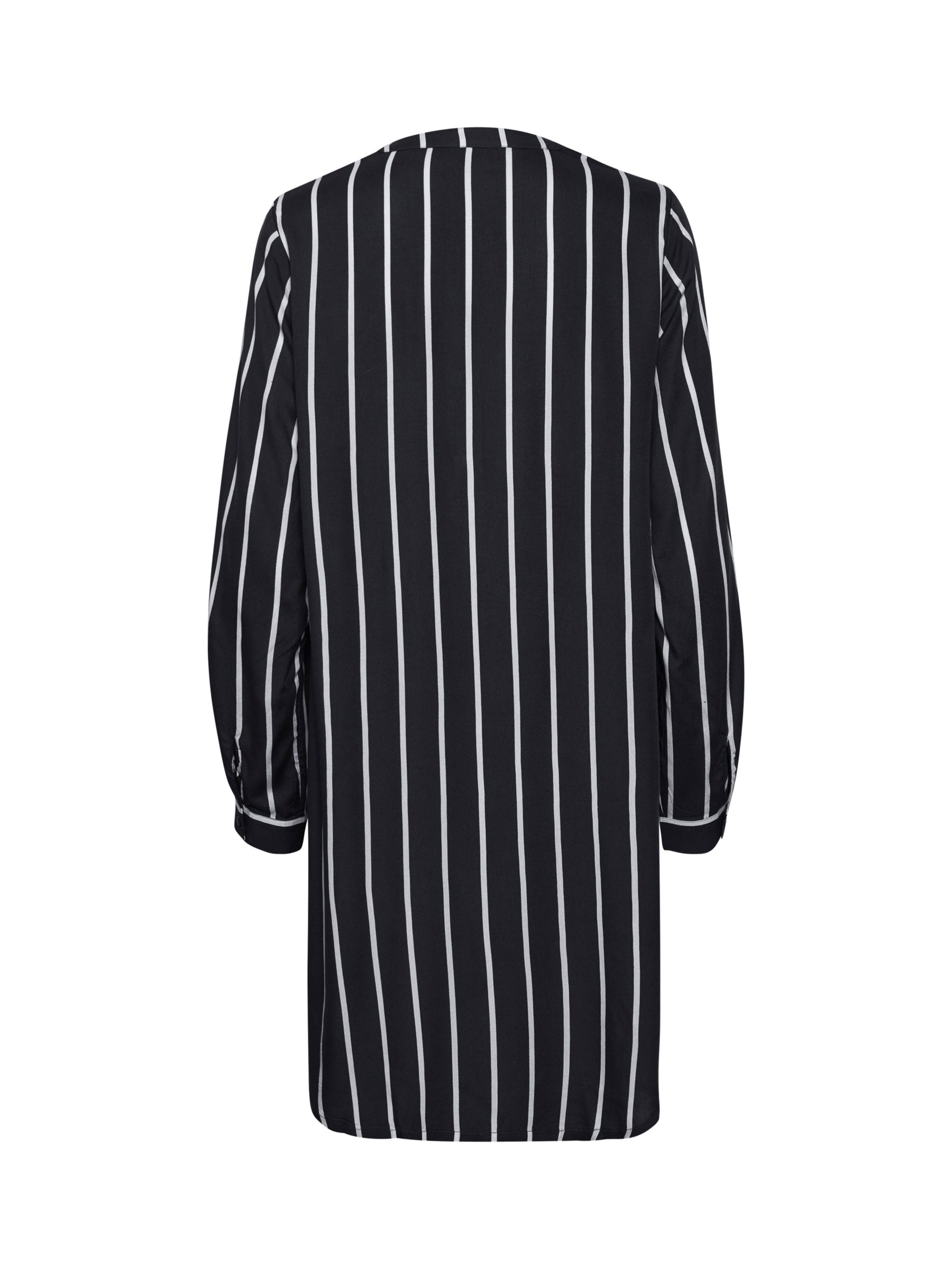 KAFFE Marana Striped Shirt Dress, Black/Chalk, 14