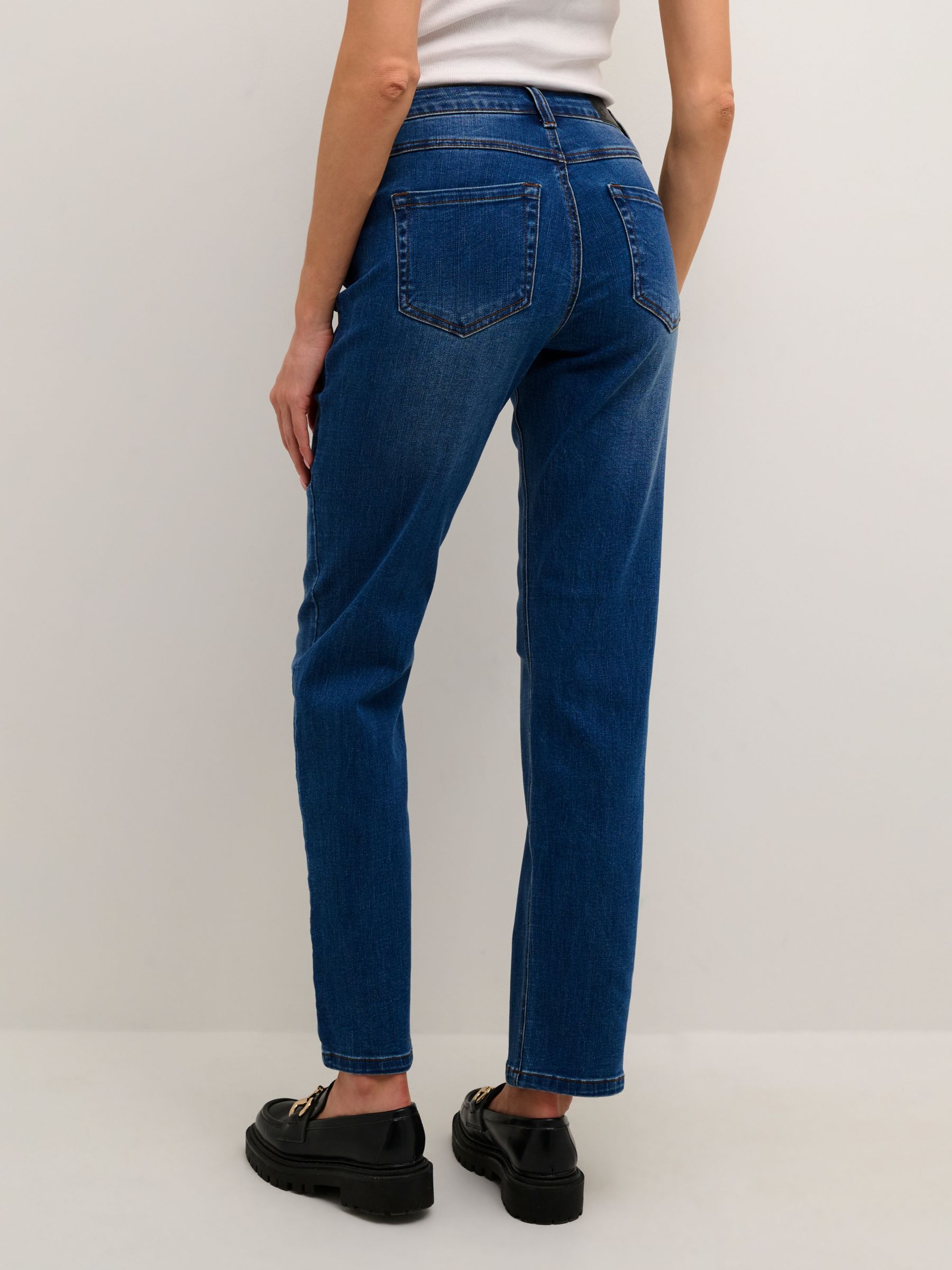 KAFFE Sinem Straight Jeans, Medium Blue at John Lewis & Partners