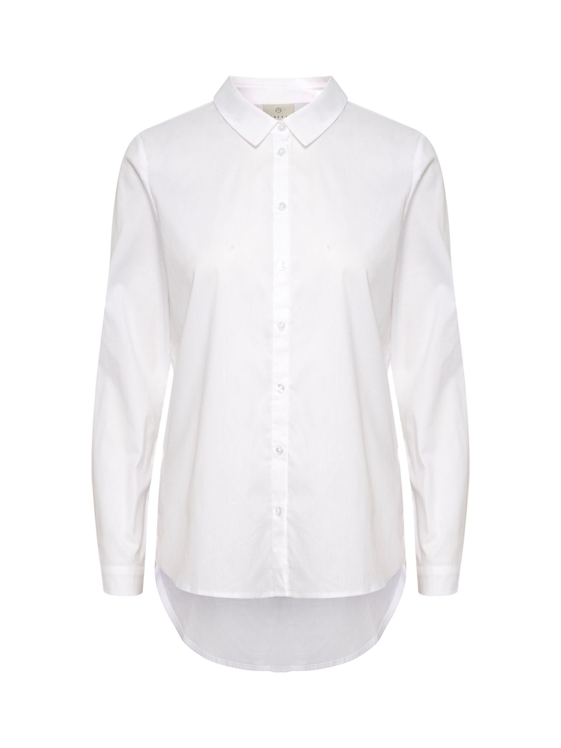 KAFFE Scarlet Long Sleeve Shirt, White at John Lewis & Partners