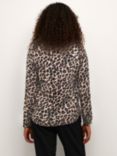 KAFFE Mara Tilly Long Sleeve Animal Print Blouse, Brown/Multi, Brown/Multi