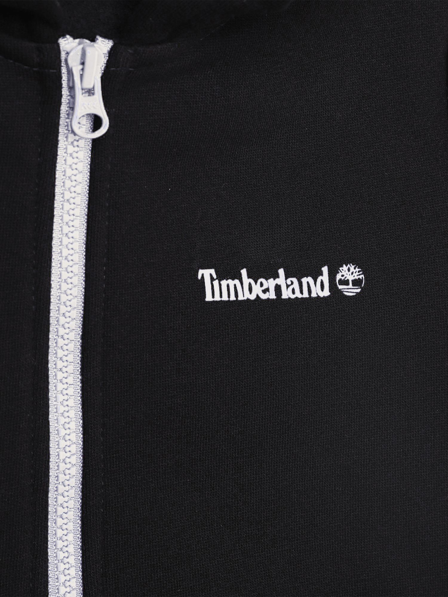 Timberland Kids' Logo Graphic Back Zip Through Hoodie, Black, 4 years