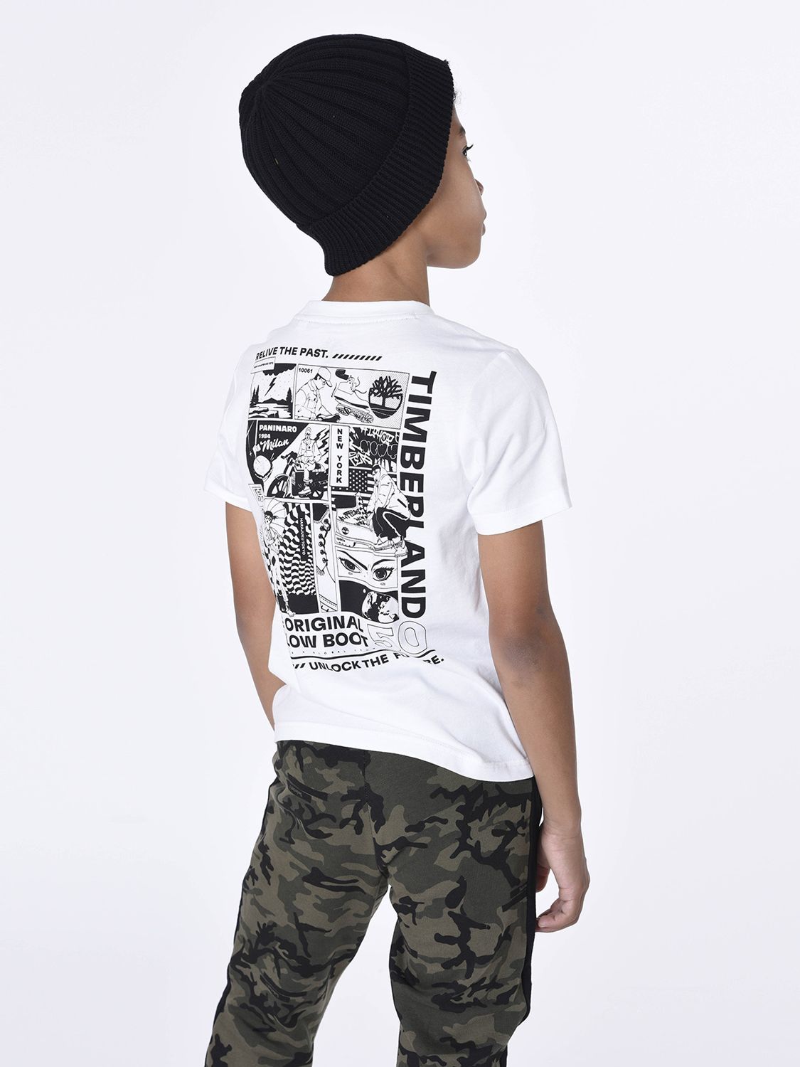 Buy Timberland Kids' Logo Graphic Organic Cotton T-Shirt, White Online at johnlewis.com