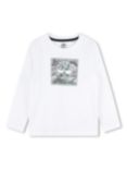 Timberland Kids' Logo Tree Graphic Long Sleeve T-Shirt, White