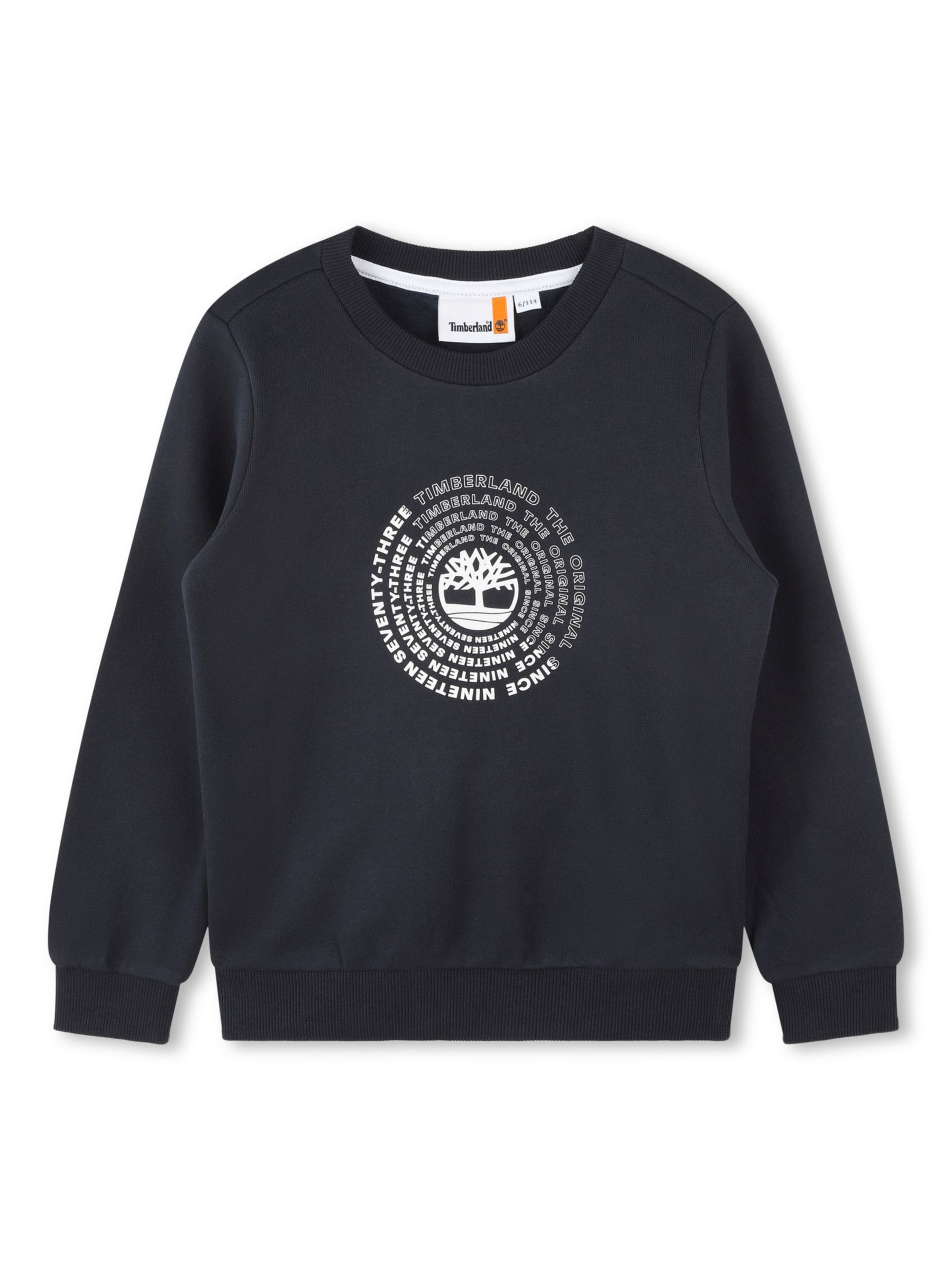 Timberland Kids' Logo Graphic Sweatshirt, Dark Blue, 4 years