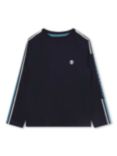 Timberland Kids' Logo Stripe Long Sleeve T-Shirt, Dark Blue, Dark Blue