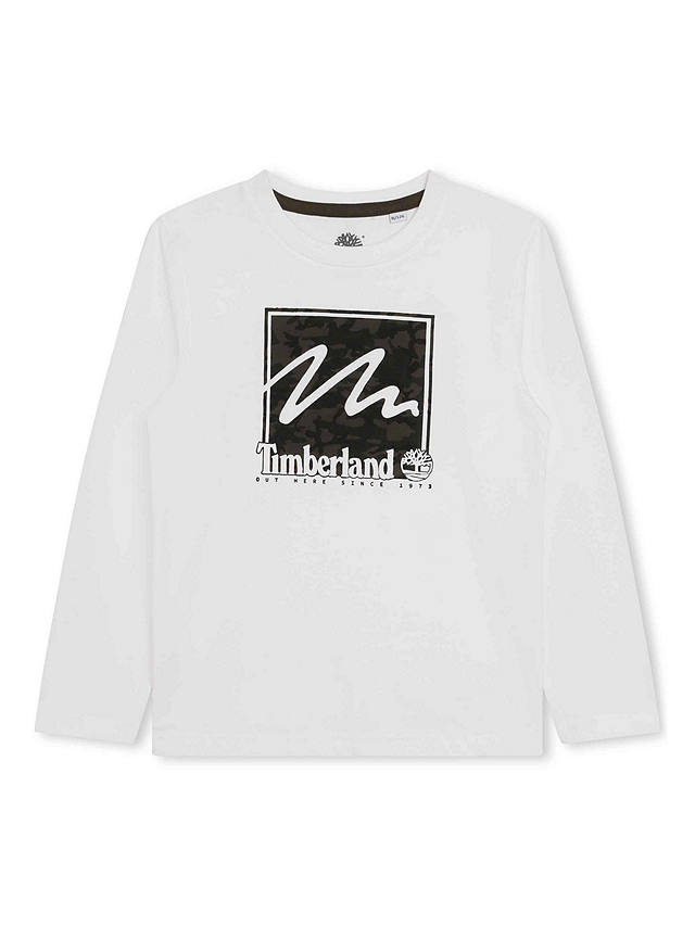Timberland Kids' Cotton Long Sleeve T-shirt, White