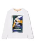 Timberland Kids' Logo Graphic Long Sleeve T-Shirt, White