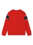 Timberland Kids' Logo Colour Block Stripe Sweatshirt, Red