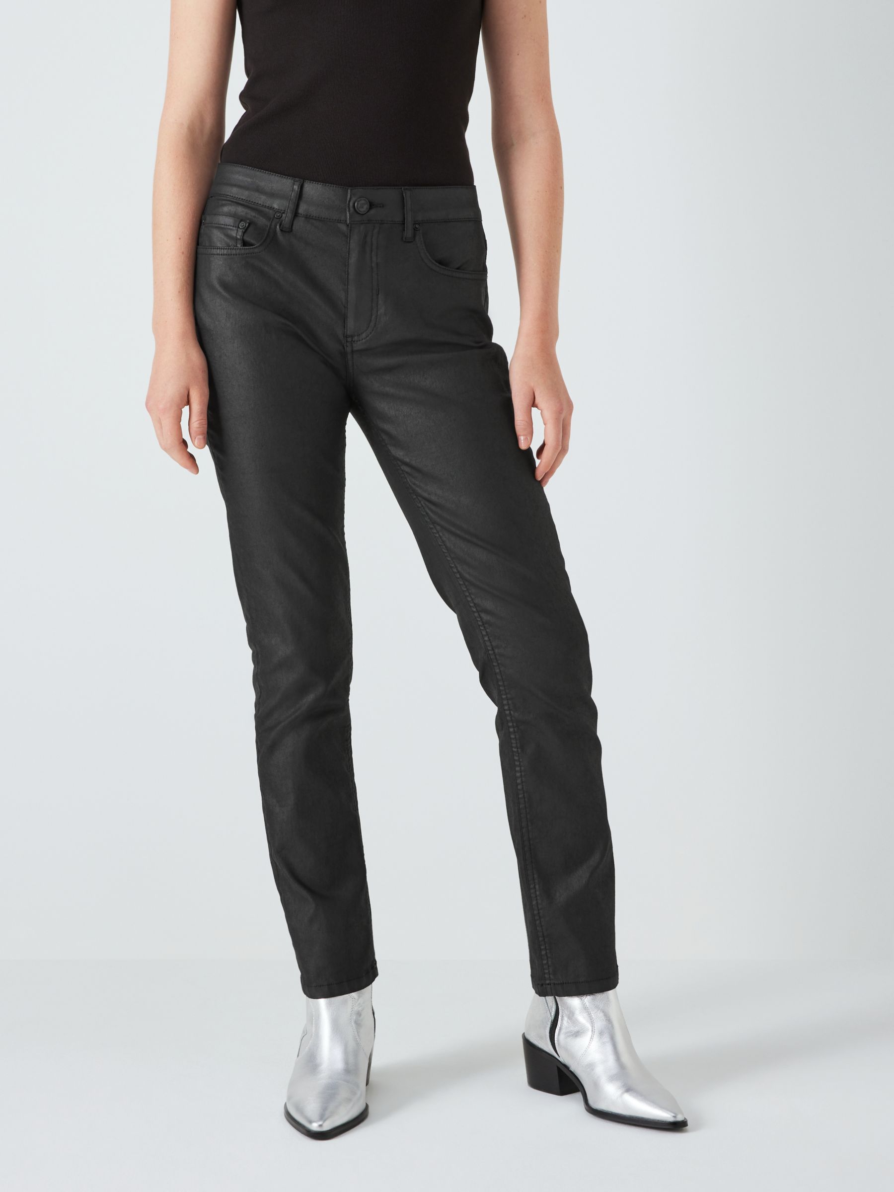 AND/OR Silverlake Plain Coated Jeans, Black, 26R