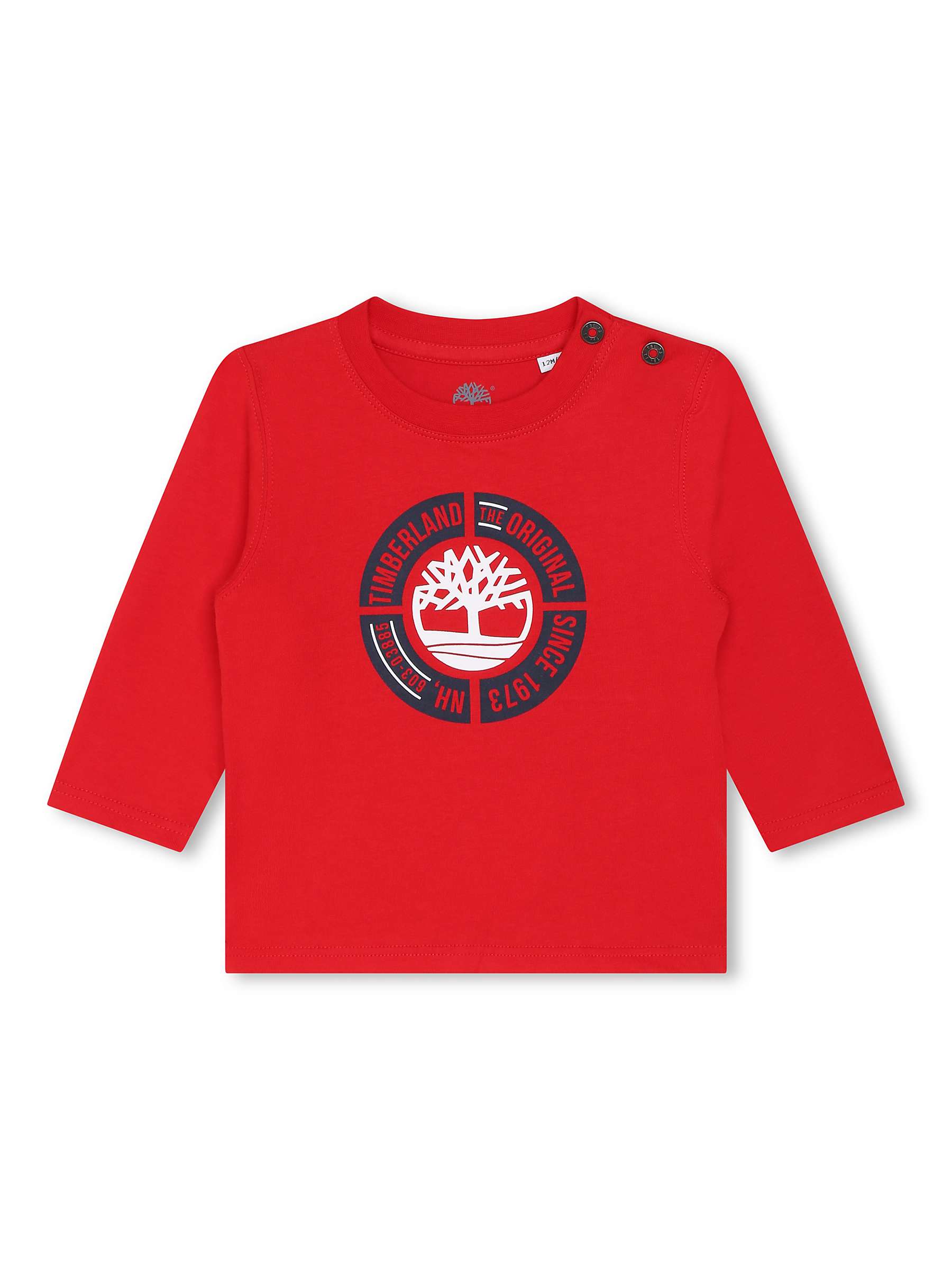Buy Timberland Baby Logo Organic Cotton T-Shirts, Pack of 2, White/Red Online at johnlewis.com