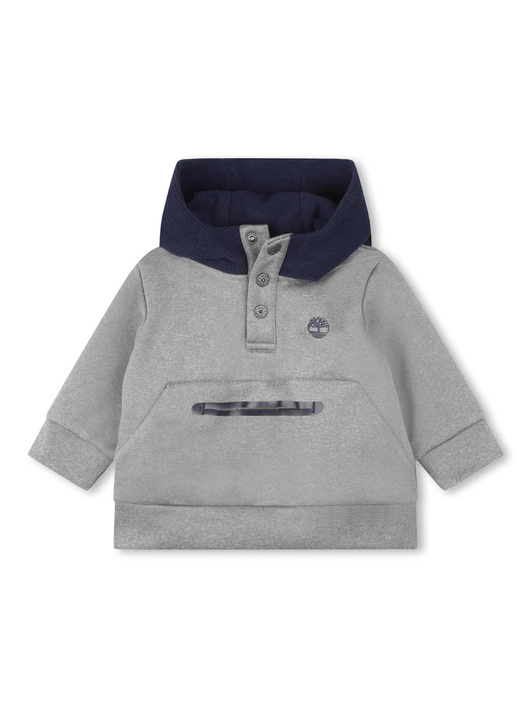 Timberland Baby Logo Contrast Hooded Sweatshirt, Light Grey, 2 years