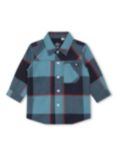 Timberland Baby Logo Check Long Sleeve Shirt, Dark Blue