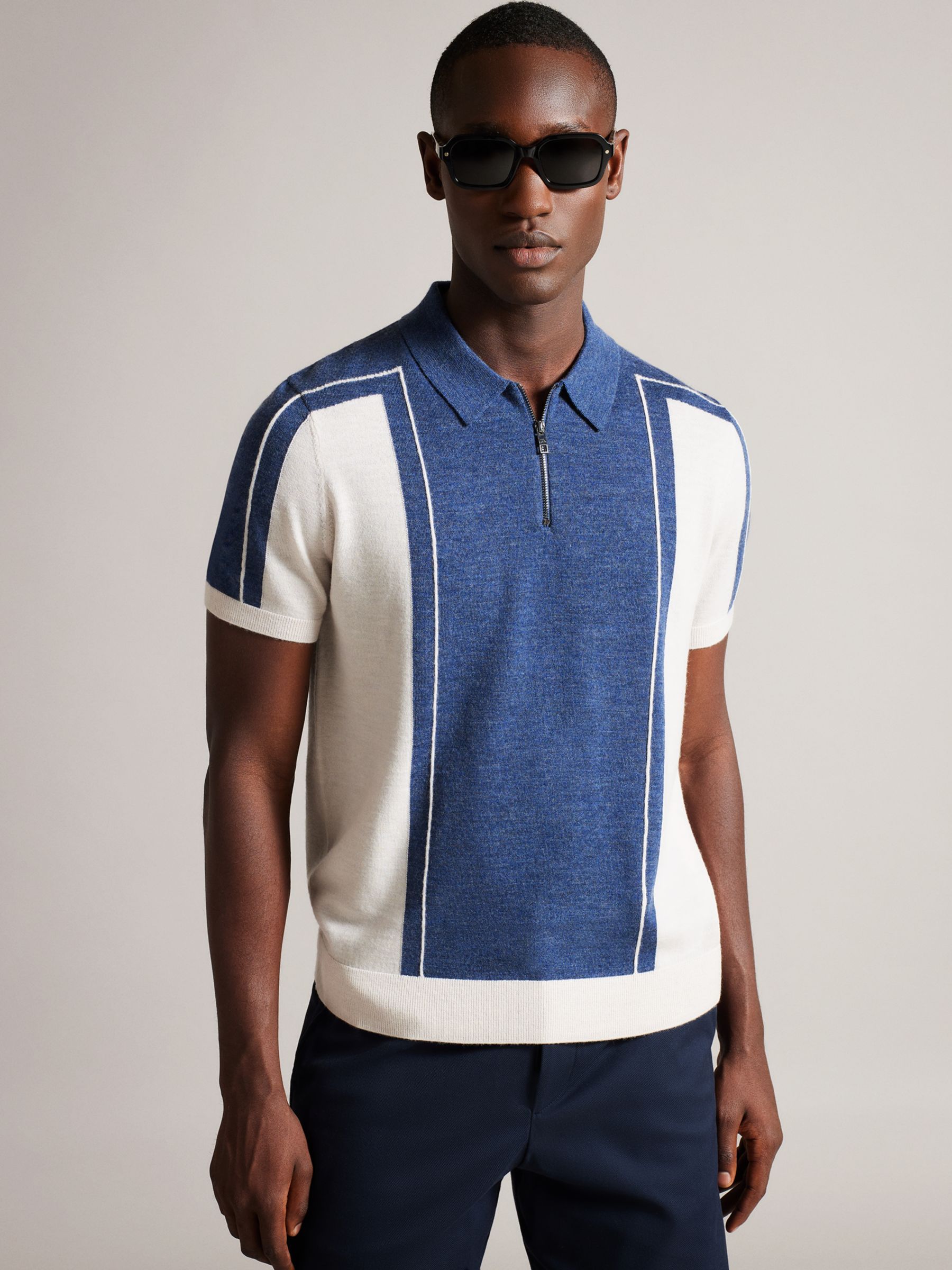 Ted Baker Jesty Wool T-Shirt, Blue/Multi, XS
