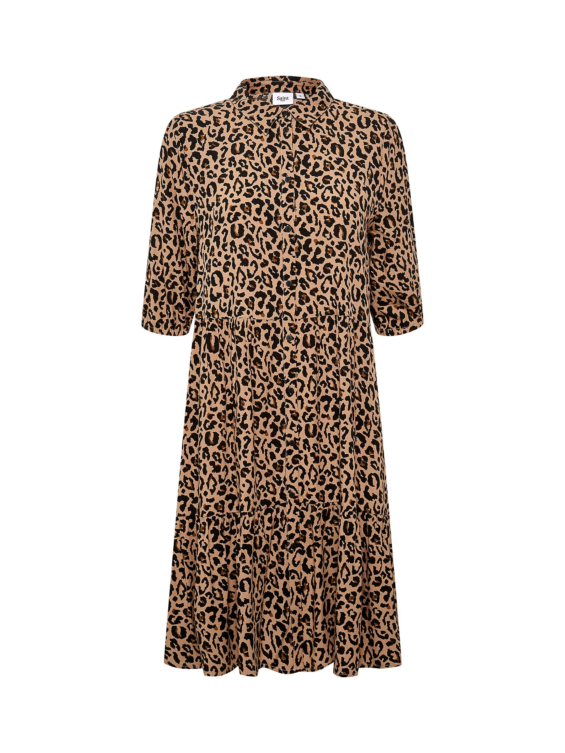 Buy Saint Tropez Ueda 3/4 Sleeve Shirt Dress, Brown/Multi Online at johnlewis.com