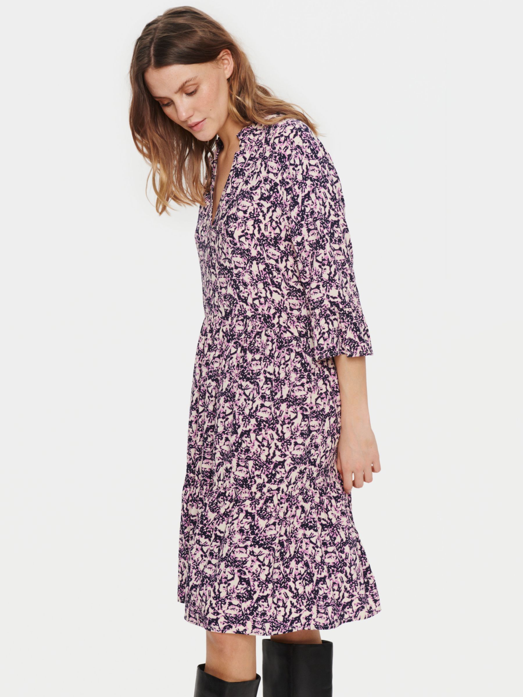 Saint Tropez Eda Knee Length Dress, Purple/Multi, XS