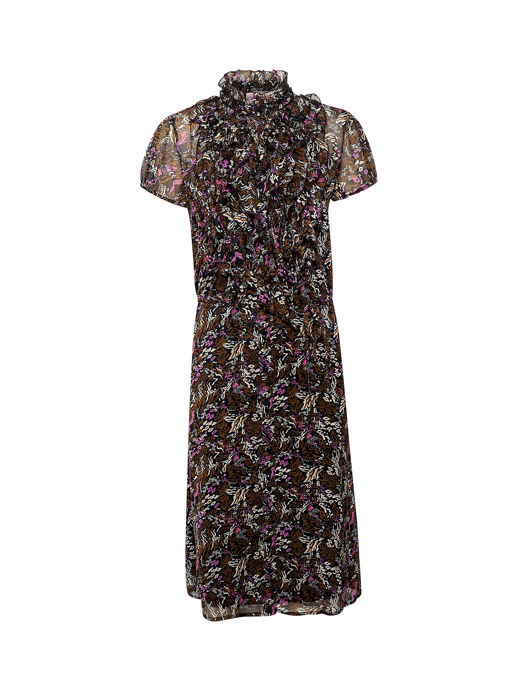 Buy Saint Tropez Lilja Short Sleeve Crinkle Dress, Night Sky Animal Online at johnlewis.com